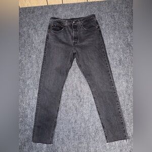 Levi’s 501 S Skinny Jeans Black Button Fly Raw Hem Women’s W30 L30  NWOT